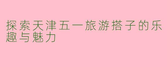 探索天津五一旅游搭子的乐趣与魅力