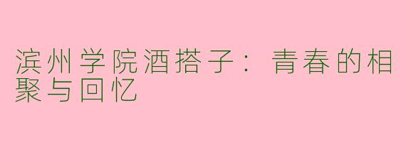 滨州学院酒搭子：青春的相聚与回忆