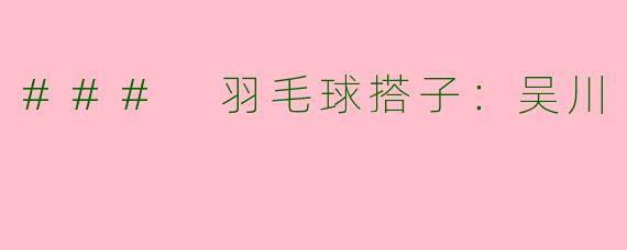 ### 羽毛球搭子：吴川