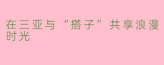 在三亚与“搭子”共享浪漫时光