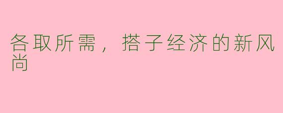 各取所需，搭子经济的新风尚