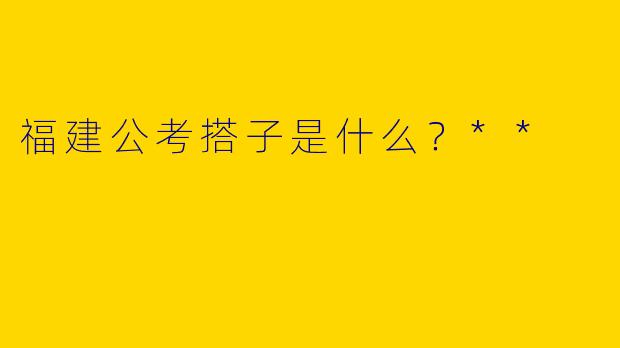 福建公考搭子是什么？**