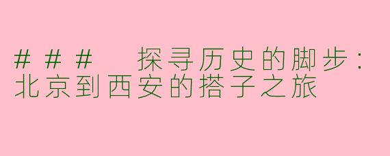 ### 探寻历史的脚步：北京到西安的搭子之旅