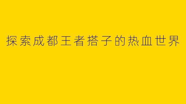 探索成都王者搭子的热血世界