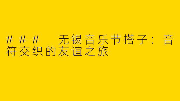 ### 无锡音乐节搭子：音符交织的友谊之旅