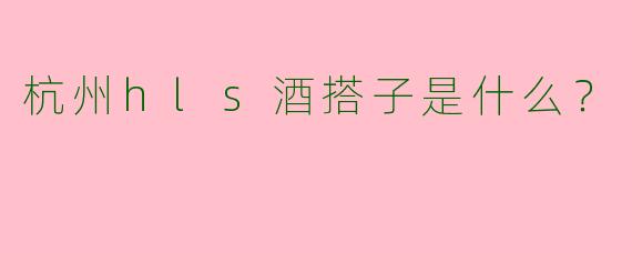 杭州hls酒搭子是什么？  