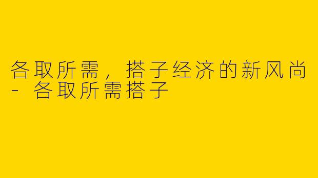 各取所需，搭子经济的新风尚-各取所需搭子