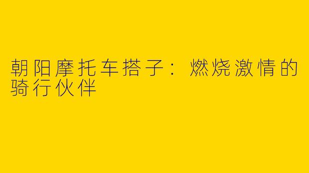 朝阳摩托车搭子：燃烧激情的骑行伙伴
