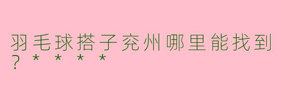 羽毛球搭子兖州哪里能找到？****