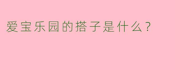 爱宝乐园的搭子是什么？  