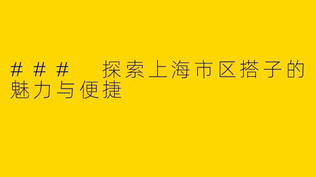 ### 探索上海市区搭子的魅力与便捷