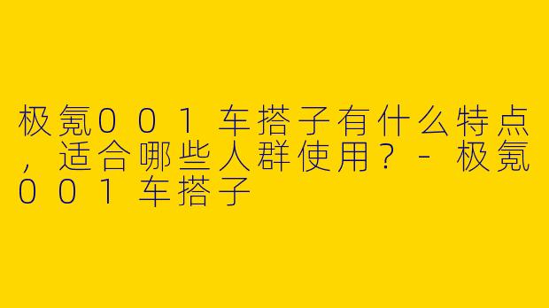 极氪001车搭子有什么特点,适合哪些人群使用?