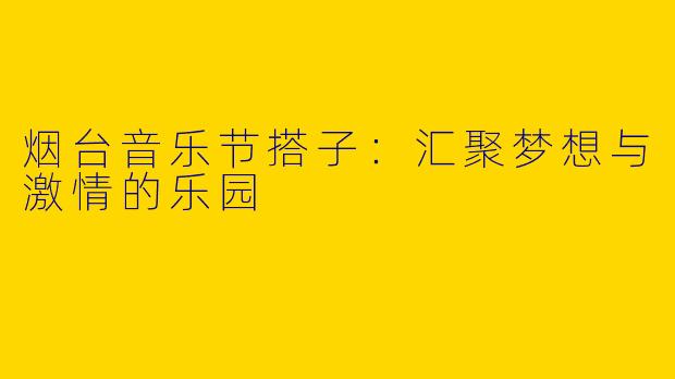 烟台音乐节搭子：汇聚梦想与激情的乐园