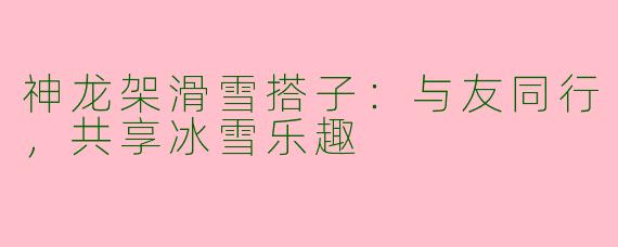 神龙架滑雪搭子：与友同行，共享冰雪乐趣