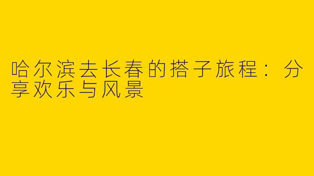哈尔滨去长春的搭子旅程：分享欢乐与风景