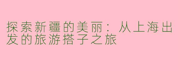 探索新疆的美丽：从上海出发的旅游搭子之旅