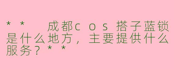 ** 成都cos搭子蓝锁是什么地方,主要提供什么服务?**
