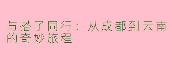 与搭子同行：从成都到云南的奇妙旅程