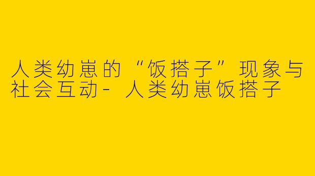 人类幼崽的“饭搭子”现象与社会互动-人类幼崽饭搭子