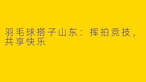 羽毛球搭子山东：挥拍竞技，共享快乐