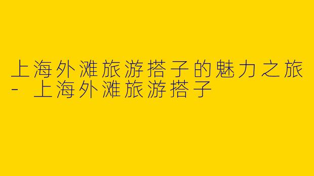 上海外滩旅游搭子的魅力之旅