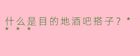 什么是目的地酒吧搭子?****