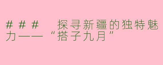 ### 探寻新疆的独特魅力——“搭子九月”