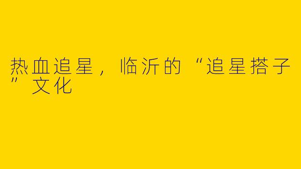 热血追星，临沂的“追星搭子”文化