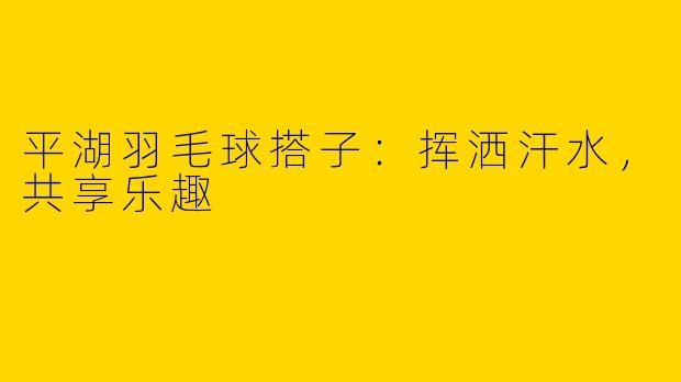 平湖羽毛球搭子：挥洒汗水，共享乐趣
