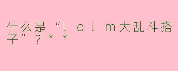什么是“lolm大乱斗搭子”？**
