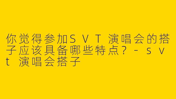 你觉得参加SVT演唱会的搭子应该具备哪些特点？