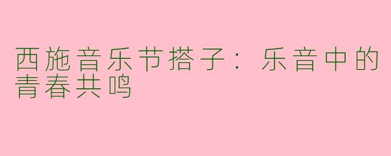 西施音乐节搭子:乐音中的青春共鸣