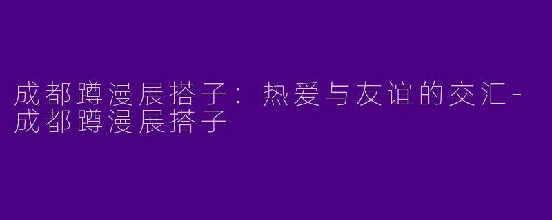 成都蹲漫展搭子：热爱与友谊的交汇-成都蹲漫展搭子