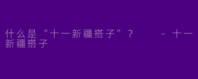 什么是“十一新疆搭子”？  