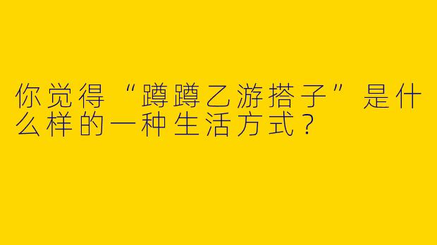 你觉得“蹲蹲乙游搭子”是什么样的一种生活方式?