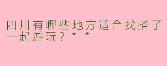 四川有哪些地方适合找搭子一起游玩？**