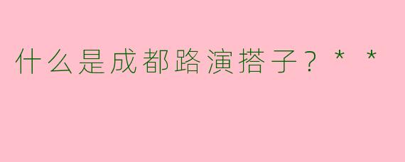 什么是成都路演搭子？**