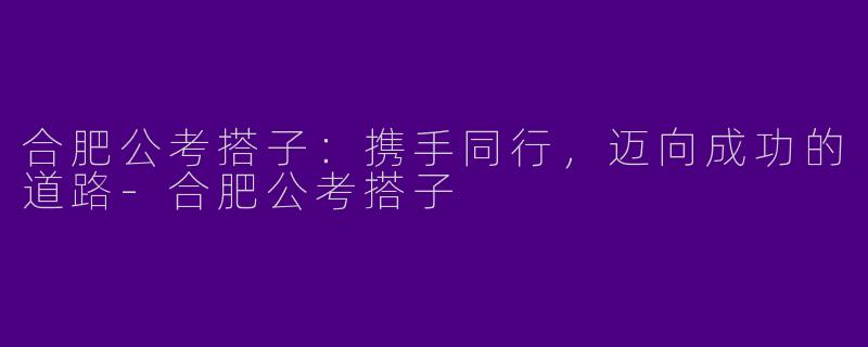 合肥公考搭子：携手同行，迈向成功的道路-合肥公考搭子