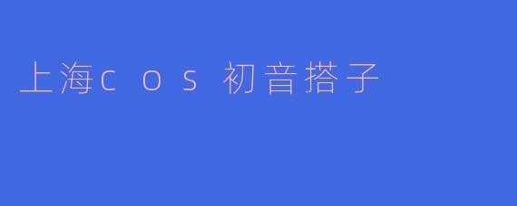 上海cos初音搭子