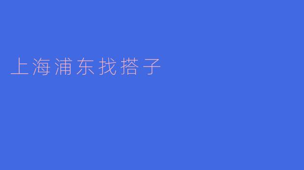 上海浦东找搭子
