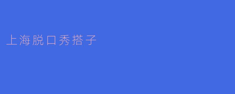 上海脱口秀搭子是什么?
