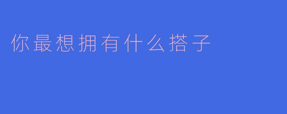 你最想拥有什么搭子