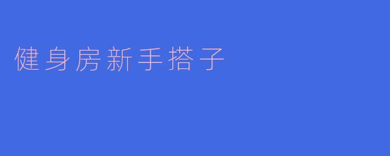 健身房新手搭子