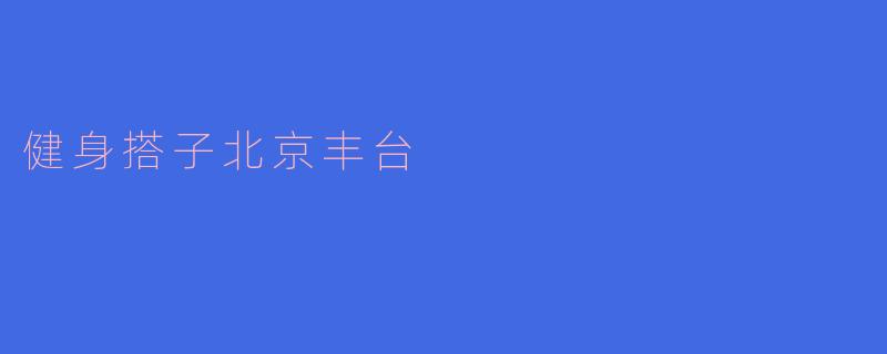 ### 健身搭子在北京丰台:一起挥洒汗水,共同成长