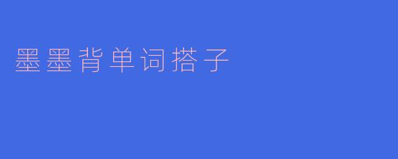 墨墨背单词搭子是什么?