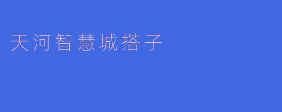 探索天河智慧城搭子的创新之路