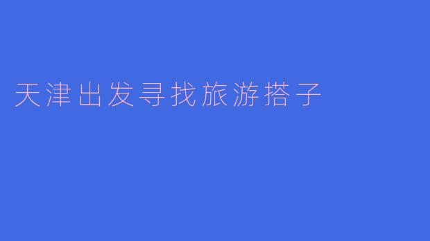 ** 我想从天津出发寻找一个旅游搭子,有推荐的途径吗?**