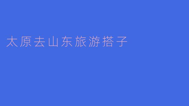 太原去山东旅游搭子