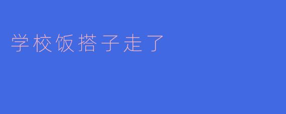 学校的饭搭子走了，我该怎么办？****