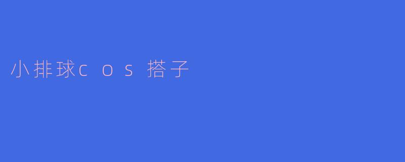 小排球cos搭子的角色有哪些，怎么选择适合自己的角色？